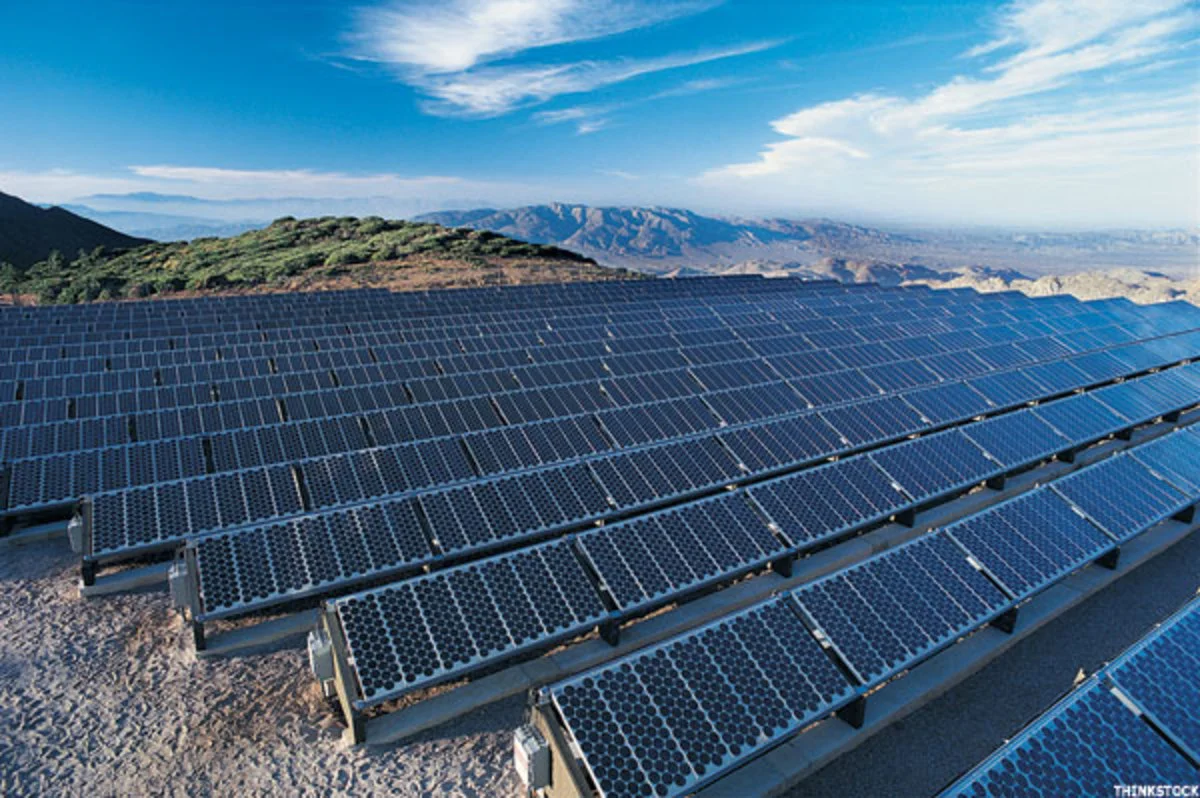 Solar panels generating electricity